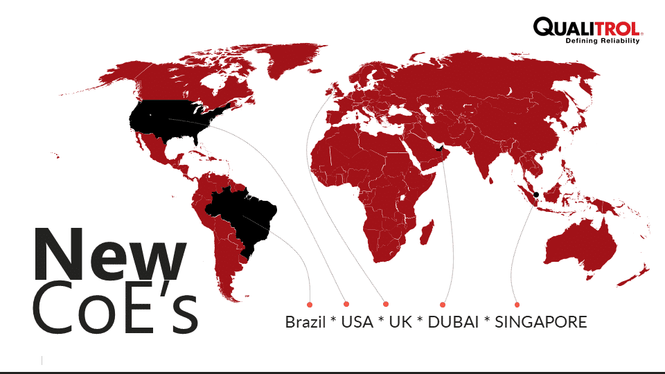 Globale Karte der COE-Zentren von Qualitrol